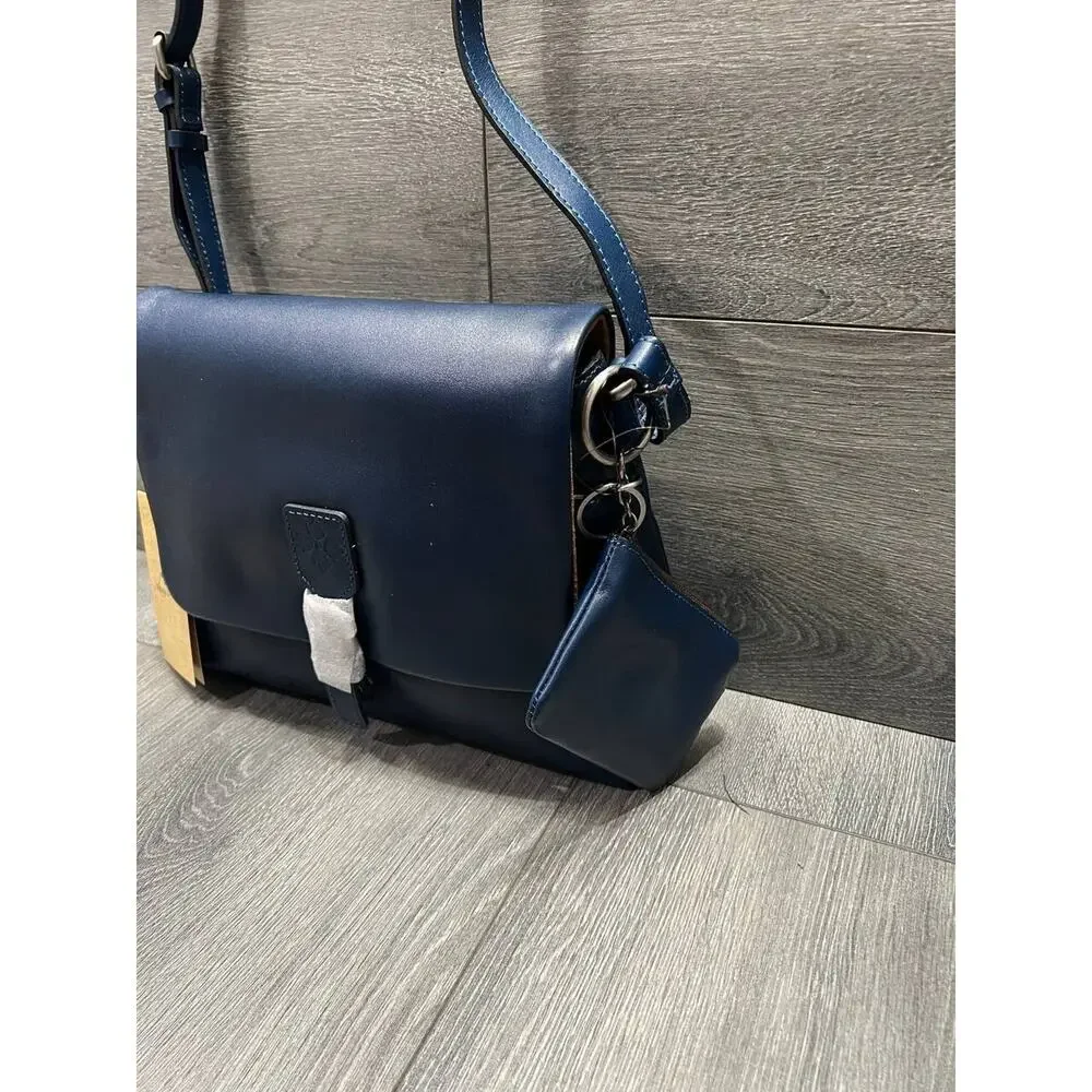 Patricia Nash Leather Medium Flap Crossbody CoinPouch Cerulean Blue, bag A660568